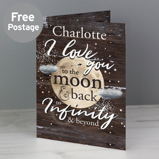 To the Moon & Infinity... Card-Personalised Gift By Sweetlea Gifts