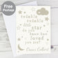 Twinkle Twinkle neutral Newborn personalised Card