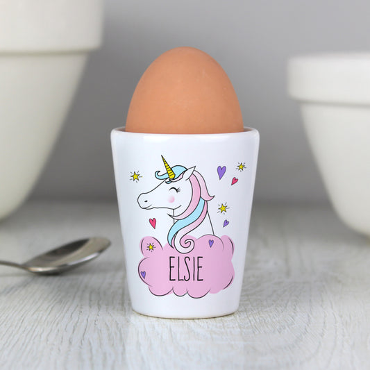 White ceramic Unicorn design egg cup - Easter gifts by Sweetlea gifts