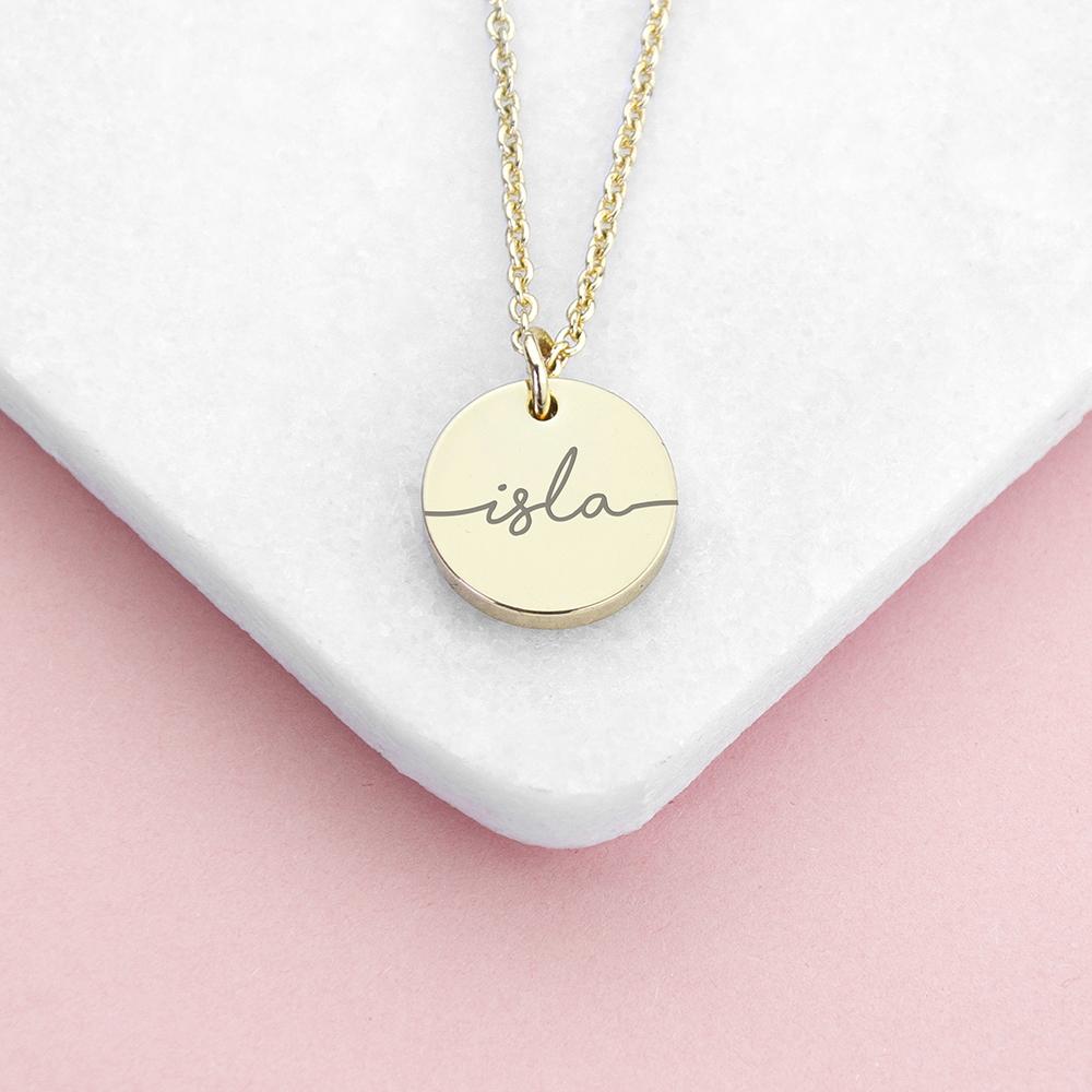Unique Personalised Disc Necklace-Personalised Gift By Sweetlea Gifts