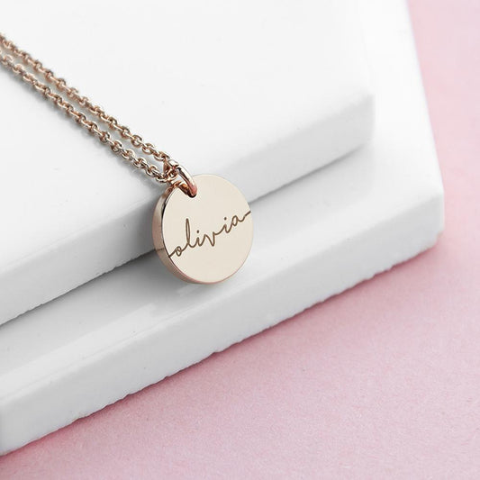 Unique Personalised Disc Necklace-Personalised Gift By Sweetlea Gifts