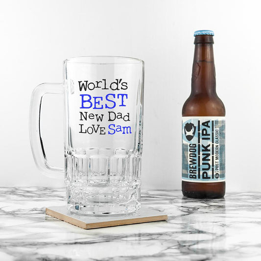 World's Best New Dad Tankard-Personalised Gift By Sweetlea Gifts