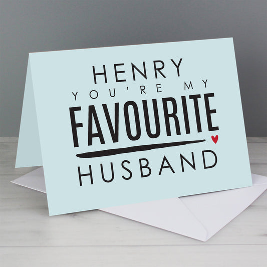 You're My Favourite Husband Card-Personalised Gift By Sweetlea Gifts