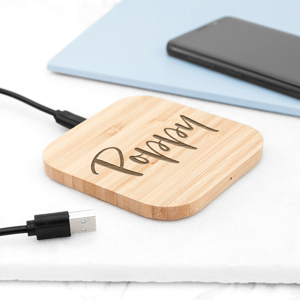 Bamboo Wireless phone charger Personalised
