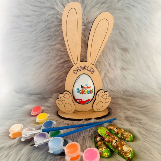 Personalised paint your own Easter bunny egg holder