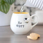 3D Bee Happy Rounded Mug